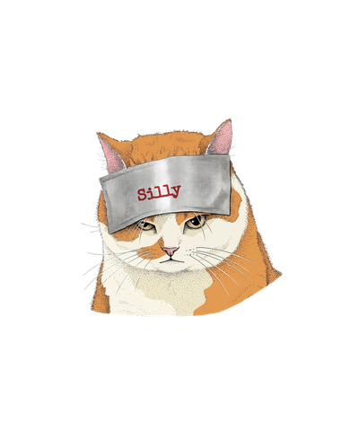 Silly cat with bandana goofy derpy cat